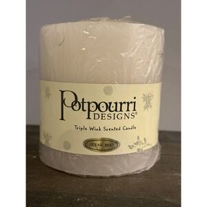Vintage Potpourri Designs Triple Wick Scented Candle Ocean Mist NOS New Sealed